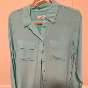 Teal equipment silk shirt